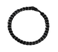 XXCLW Men Bracelet Gold Jewelry Street Style Stainless Steel 18k Gold Plated Cuban Chain Bracelets For Women(210mm_3MM WIDTH_BLACK)