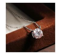 XXCLW Moissanite Necklaces For Women Diamond S925 Silver Plated 18k Dainty Necklace(White gold color_45CM_1CT 6.5MM)