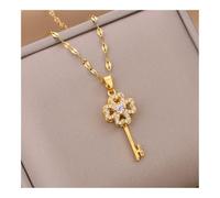 XXCLW Zircon Crystal Stainless Steel Necklaces For Women Korean Fashion Sweet Sexy Female Clavicle Chain Jewelry(3013)