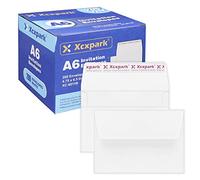 Xxcxpark 200 Qty Printable A6 Invitation Envelopes 4.75 x 6.5 Cards, Self Seal 120GSM white Paper Envelopes for Invitations, Papers, Photos, Documents, Wedding, Baby Shower, Easy to Seal and Peel