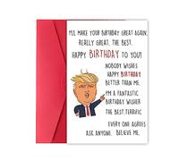 XXDJLP Hilarious Trump Birthday Card Gifts for Boyfriend Girlfriend, Funny Donald Trump Birthday Cards for Brother Sister, Joke Trump Theme Greeting Card for Men Women