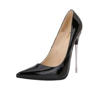 XXDML Pointed Patent Ultra High Heel Stiletto Slip On Women Stage Pointed | Patent Finish | Metallic Stiletto Heel | Ultra High Heel 8cm+ | Slip On | Laser & Snake Variants | Black Red Gold
