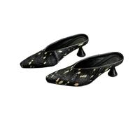XXDML Square Toe Leopard Print Mule Sculptural Heel Slip On Women Retro Square Toe | Leopard Print | Sculptural Chunky Heel 6-8cm | Mule Slip On | Sheepskin Lining | Black/Brown Spot