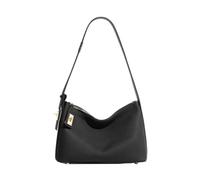 XXDML Women's Hobos & Shoulder Bags, Slouch Bag, Across Body Bag for Women | A soft genuine leather slouchy shoulder bag, 25.5x9x16cm, in grey, and black, with a zip top and an adjustable strap