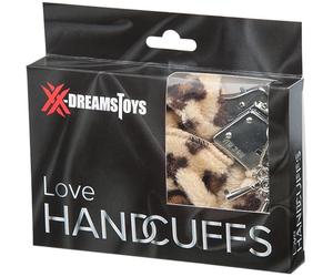 XXdreamSToys Lined Metallic Love Handcuffs, Leopard