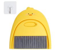 XXFLOWER Mini Dustpan and Brush Set,Portable Table Cleaning Brush with Soft Bristles,Cute Duck Sweeper Cleaning Tools for Desktop,Keyboard,Sofa,Table(Yellow)