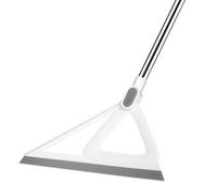 XXFLOWER Multifunction Magic Sweeper,Silicone Broom for Indoor,Pet Hair Removal Rubber with 140cm Long Handle for Wet Room,Shower,Bathroom,Glass(White)