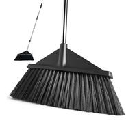 XXFLOWER Outdoor Broom Heavy Duty with 140 CM Long Handle,Sweeping Brush Angle Brooms for Patio,Garden,Home,Garage(Black)