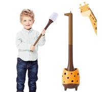 XXFLOWER Toilet Brush Giraffe Shape,Cute Shape Look, PP Bristles Round Brush, Compact Size Toilet Brushes Floor Standing, 1-Pack