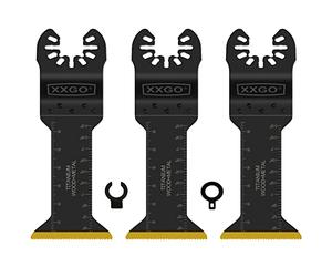 XXGO 3 Pcs Titanium Oscillating Multitool Saw Blades for Nails Metal Screws Wood Plastic Compatible with Bosch Chicago Dremel Genesis Harbor Freight Makita, Ridgid, Ryobi, Rockwell XG5203U