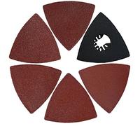 XXGO 51 Pcs 3-1/8 Inch Triangle Hook & Loop 60/80/100/120/240 Grits Oscillating Multi Tool Abrasive Sandpaper and Triangle Multitool Sanding Pads Kits XG5106U