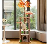 XXHEPZW 61 inches high, 6-Layer Platform Pets Cat Tree cat Tower for Indoor cat with Leaves,Sisal-Covered Scratching Post and Condo
