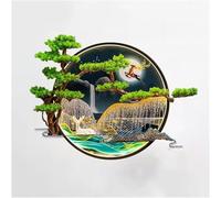 XXHNBF 3D Wall Art Decor 3D Wall Art Decor-Guest-Greeting Pine, Modern Picture Wall Light LED Chinese Landscape Mural Sconce Lamp, Oriental Decor Traditional Wall Hanging Painting