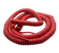 XXHNBF Coiled Extension Cord, Spiral Coiled Line Wire,PU Spring 2 core 0.5 Square Red Spot Power Cord Pure Copper Core High Elasticity Cable Extend Tensile Wires(Stretch 1m)