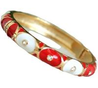 XXHNBF Women's Bracelet, Classic Enamel Circle Color Bangles Bracelets for Women Accessories Traditional Handcraft Ethnic Bangles China(Red)