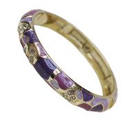 XXHNBF Women's Bracelet, Cloisonne Enamel Geometric Rhinestone Bangles Bracelets Women Multi Color Chinese Ethnic Traditional Handcraft Jewelry Accessories Gifts(Purple)
