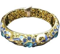 XXHNBF Women's Bracelet, New Vintage Rhinestone Bangles for Women Enamel Bracelets Gold-Plated Accessories Color Openwork Fashion Jewelry(Blue)