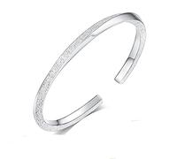 XXHNBF Women's Bracelet, Women 925 Silver Bracelet Exquisite Hand Matte Cuff Bangle Ladies Silver Jewellery Birthday Gifts