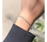 XXHNBF Women's Bracelet, Women 925 Silver Bracelet Vintage Adjustable Hollow Bracelet Ladies Elegant Bangle Silver Jewellery