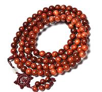 XXHUO Mala Beads, 108 10mm Buddhist Prayer Beads Bracelet Natural Wood Tibetan Buddhist Worry Bead Necklace Red Wrap Bracelet Yoga Buddha Meditation Accessories Gift for Men Women