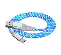 XXHUO USB C Charger Cable, 2m USB C Cable Charging Cable Type C Fast Charger Cable Type C Usb A To USB C Light Up Charging Cables Compatible For S23 P9 Switch PS5 Blue