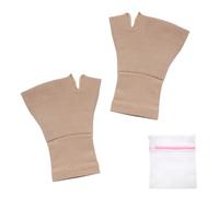 XXHUO Wrist And Thumb Support, 2 Pcs Thumb Support For Arthritis, Sprain, Hand Instability, Wrist Braces Right Left Hand Compression Gloves For Women Men Breathable Guard Hand For Carpal Tunnel Beige