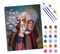 XXHXIE Paint by Numbers for Adults DIY Painting by Numbers Kits Abstract Moonlight Squirrel with Acrylic Paints Pre Printed Canvas and Brushes Gift Wall Decor 16x20 inch Without Frame