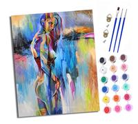 XXHXIE Paint by Numbers for Adults DIY Painting by Numbers Kits Abstract Nude Woman with Acrylic Paints Pre Printed Canvas and Brushes Gift Wall Decor 16x20 inch Without Frame