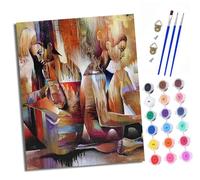 XXHXIE Paint by Numbers for Adults DIY Painting by Numbers Kits Abstract Painting by Two People with Acrylic Paints Pre Printed Canvas and Brushes Gift Wall Decor 16x20 inch Without Frame