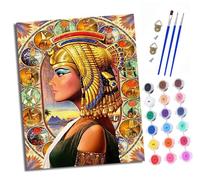 XXHXIE Paint by Numbers for Adults DIY Painting by Numbers Kits Ancient Egyptian Style Figures with Acrylic Paints Pre Printed Canvas and Brushes Gift Wall Decor 16x20 inch Without Frame