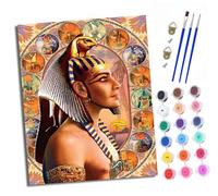 XXHXIE Paint by Numbers for Adults DIY Painting by Numbers Kits Ancient Egyptian Style People with Acrylic Paints Pre Printed Canvas and Brushes Gift Wall Decor 16x20 inch Without Frame