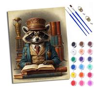 XXHXIE Paint by Numbers for Adults DIY Painting by Numbers Kits Bats Flying Under The Moon with Acrylic Paints Pre Printed Canvas and Brushes Gift Wall Decor 16x20 inch Without Frame