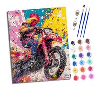 XXHXIE Paint by Numbers for Adults DIY Painting by Numbers Kits Cock Ride Racing with Acrylic Paints Pre Printed Canvas and Brushes Gift Wall Decor 16x20 inch Without Frame