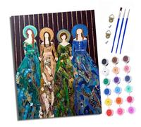 XXHXIE Paint by Numbers for Adults DIY Painting by Numbers Kits Four Halo Women with Acrylic Paints Pre Printed Canvas and Brushes Gift Wall Decor 16x20 inch Without Frame