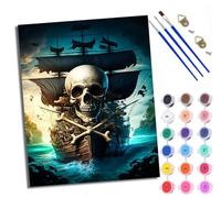 XXHXIE Paint by Numbers for Adults DIY Painting by Numbers Kits Ghost in The Cemetery with Acrylic Paints Pre Printed Canvas and Brushes Gift Wall Decor 16x20 inch Without Frame