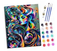 XXHXIE Paint by Numbers for Adults DIY Painting by Numbers Kits Portraits with Flowing Colors with Acrylic Paints Pre Printed Canvas and Brushes Gift Wall Decor 16x20 inch Without Frame
