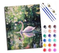 XXHXIE Paint by Numbers for Adults DIY Painting by Numbers Kits Sailboat on The sea with Acrylic Paints Pre Printed Canvas and Brushes Gift Wall Decor 16x20 inch Without Frame