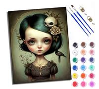 XXHXIE Paint by Numbers for Adults Painting by Number Kits On Canvas Angry Penguin DIY Craft Art Painting Kit Acrylic Pigment Drawing Paintwork for Gift Home Wall Decor 16x20 inch