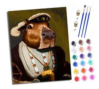 XXHXIE Paint by Numbers for Adults Painting by Number Kits On Canvas Capybara Wearing a hat DIY Craft Art Painting Kit Acrylic Pigment Drawing Paintwork for Gift Home Wall Decor 40x50cm with Frame