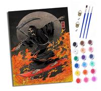 XXHXIE Paint by Numbers for Adults Painting by Number Kits On Canvas Flame Death DIY Craft Art Painting Kit Acrylic Pigment Drawing Paintwork for Gift Home Wall Decor 40x50cm with Frame