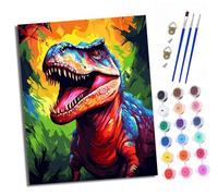 XXHXIE Paint by Numbers for Adults Painting by Number Kits On Canvas Forest Color Dinosaur DIY Craft Art Painting Kit Acrylic Pigment Drawing Paintwork for Gift Home Wall Decor 16x20 inch/40x50cm