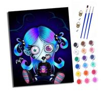 XXHXIE Paint by Numbers for Adults Painting by Number Kits On Canvas Gothic Harley Quinn DIY Craft Art Painting Kit Acrylic Pigment Drawing Paintwork for Gift Home Wall Decor 16x20 inch/40x50cm