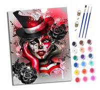 XXHXIE Paint by Numbers for Adults Painting by Number Kits On Canvas Harley Quinn Avatar DIY Craft Art Painting Kit Acrylic Pigment Drawing Paintwork for Gift Home Wall Decor 40x50cm