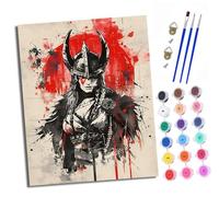 XXHXIE Paint by Numbers for Adults Painting by Number Kits On Canvas Ink Style Warrior DIY Craft Art Painting Kit Acrylic Pigment Drawing Paintwork for Gift Home Wall Decor 40x50cm with Frame