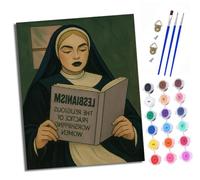XXHXIE Paint by Numbers for Adults Painting by Number Kits On Canvas Nun Reading a Book DIY Craft Art Painting Kit Acrylic Pigment Drawing Paintwork for Gift Home Wall Decor 16x20 inch/40x50cm