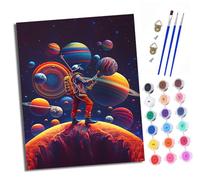 XXHXIE Paint by Numbers for Adults Painting by Number Kits On Canvas Planet Walker DIY Craft Art Painting Kit Acrylic Pigment Drawing Paintwork for Gift Home Wall Decor 16x20 inch/40x50cm