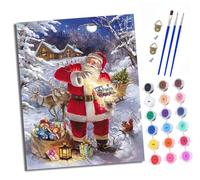 XXHXIE Paint by Numbers for Adults Painting by Number Kits On Canvas Santa Claus Gifts DIY Craft Art Painting Kit Acrylic Pigment Drawing Paintwork for Gift Home Wall Decor 40x50cm with Frame