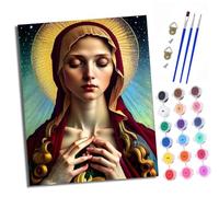 XXHXIE Paint by Numbers for Adults Painting by Number Kits On Canvas The Luminous Madonna DIY Craft Art Painting Kit Acrylic Pigment Drawing Paintwork for Gift Home Wall Decor 40x50cm with Frame