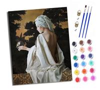 XXHXIE Paint by Numbers for Adults Painting by Number Kits On Canvas Woman in White Veil DIY Craft Art Painting Kit Acrylic Pigment Drawing Paintwork for Gift Home Wall Decor 16x20 inch/40x50cm