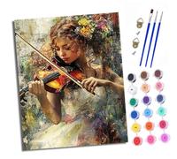 XXHXIE Paint by Numbers for Adults Painting by Number Kits On Canvas Woman Playing The Violin DIY Craft Art Painting Kit Acrylic Pigment Drawing Paintwork for Gift Home Wall Decor 16x20 inch/40x50cm